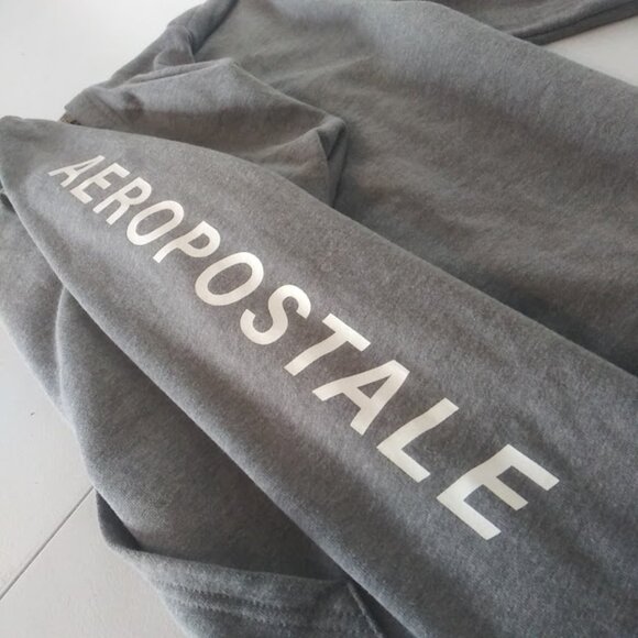 Aeropostale  Men's size L gray and white hoodie sweatshirt - Picture 12 of 14